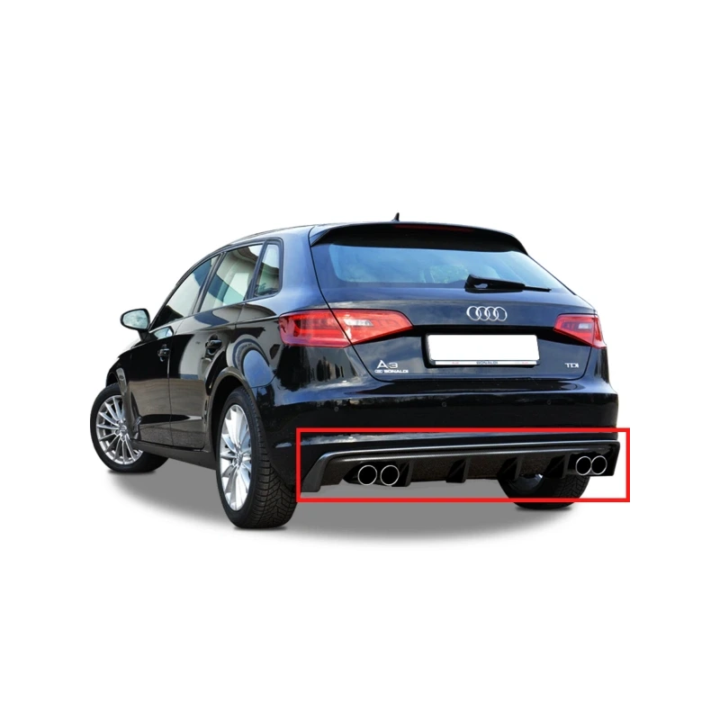 Audi A3 Rieger Difüzör Parlak Siyah