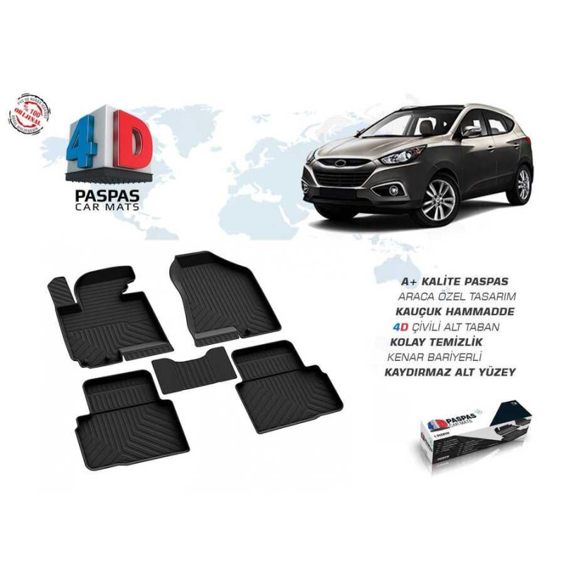 Hyundai İx35 4D Havuzlu Paspas Siyah 2009-2015 Arası