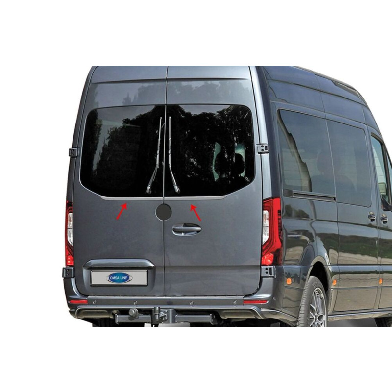 Mercedes Sprinter W907 Krom Arka Cam Alt Çıtası 2 Parça Çift Kapı 2018 ve Sonrası