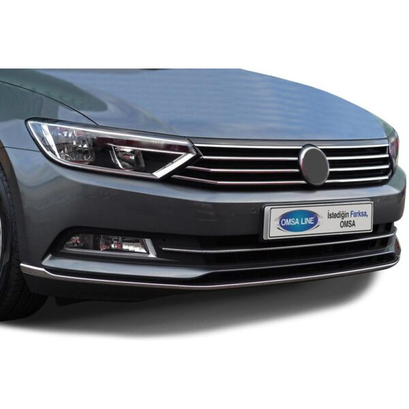 VW Passat B8 Krom Ön Tampon Çıtası 3 Parça 2015-2019 Arası