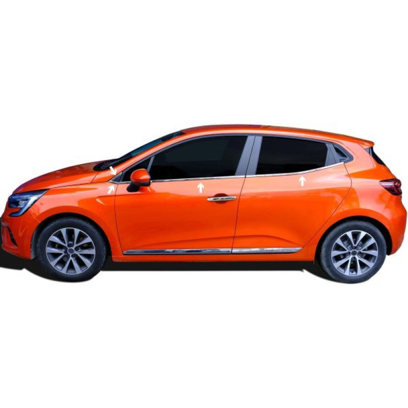 Renault Clio 5 HB Krom Cam Alt Çıtası 8 Parça 2019 ve Sonrası