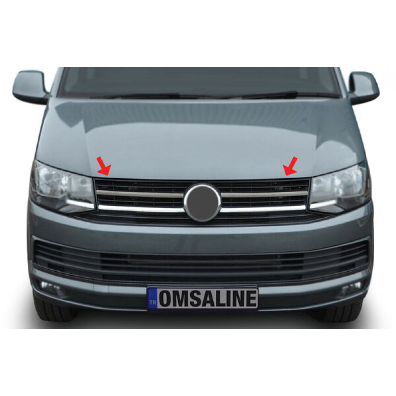 VW T6 Transporter Siyah Krom Ön Panjur 2 Parça (Camlı Van) 2015-2019 Arası