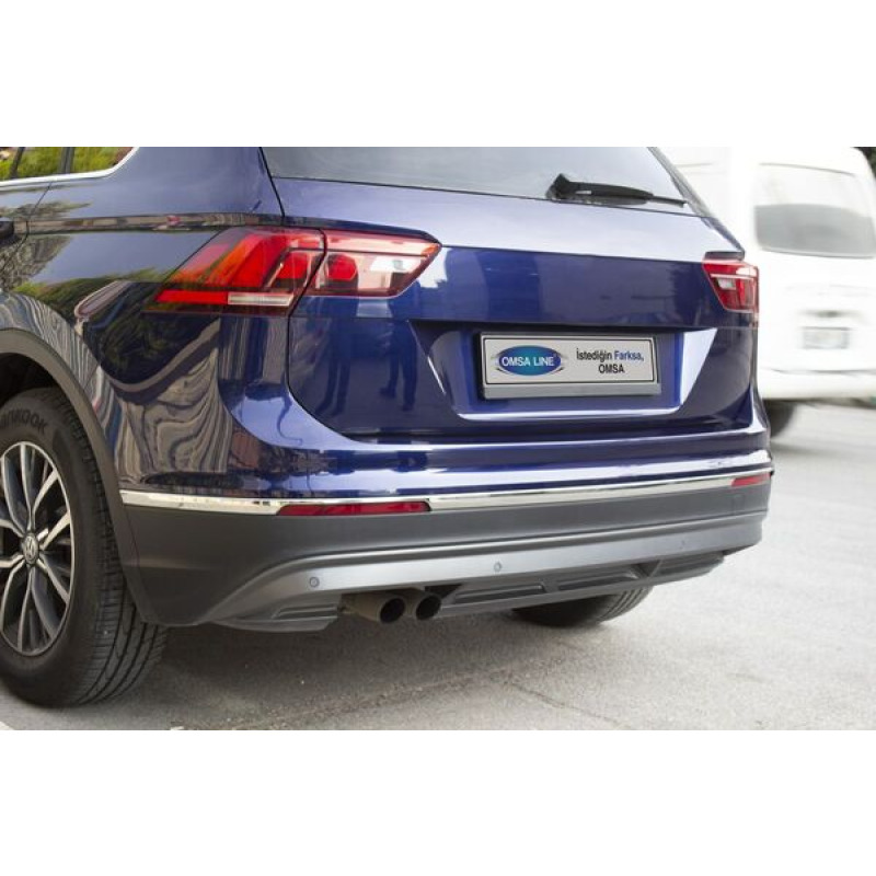 VW Tiguan Krom Arka Tampon Çıtaları 3 Parça 2016-2020 Arası